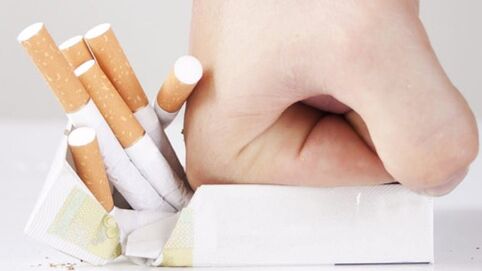 Immediate cessation of smoking, causing interruption in the functioning of the organism